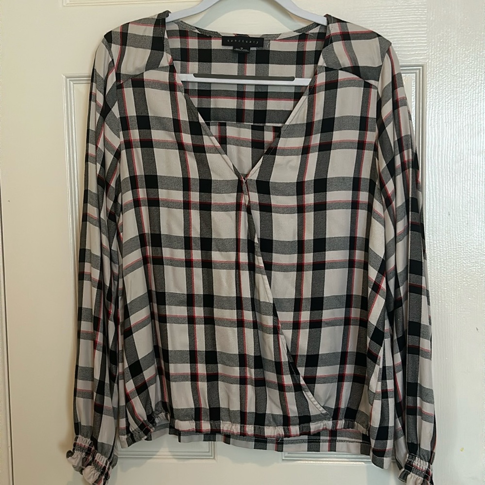Plaid Blouse w/ Button
